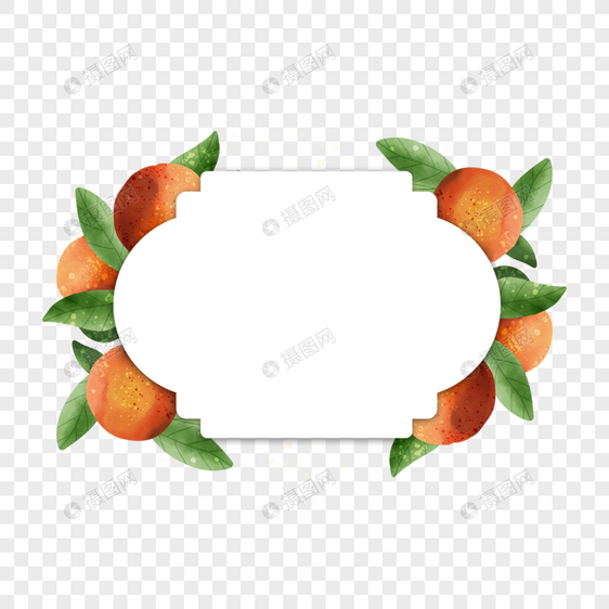 橙子水果新鲜美味边框图片