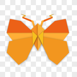 蝴蝶折纸抽象几何橙色蝴蝶图案图片