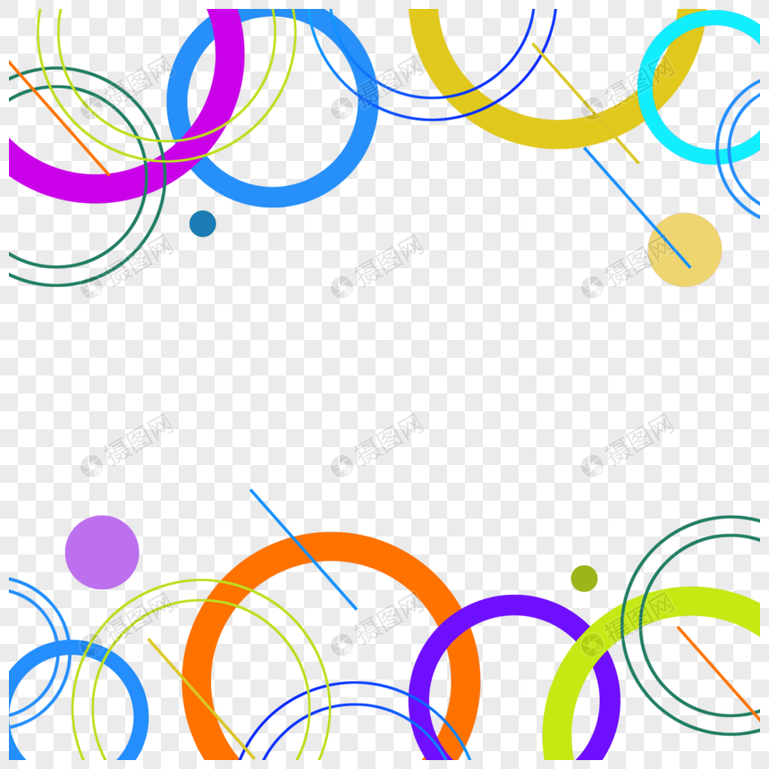 商务科技彩色圆环抽象边框图片