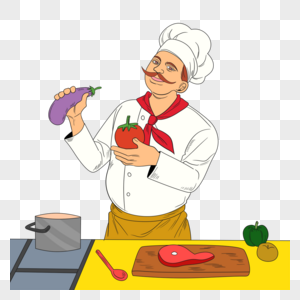 厨师蔬菜波普艺术烹饪图片