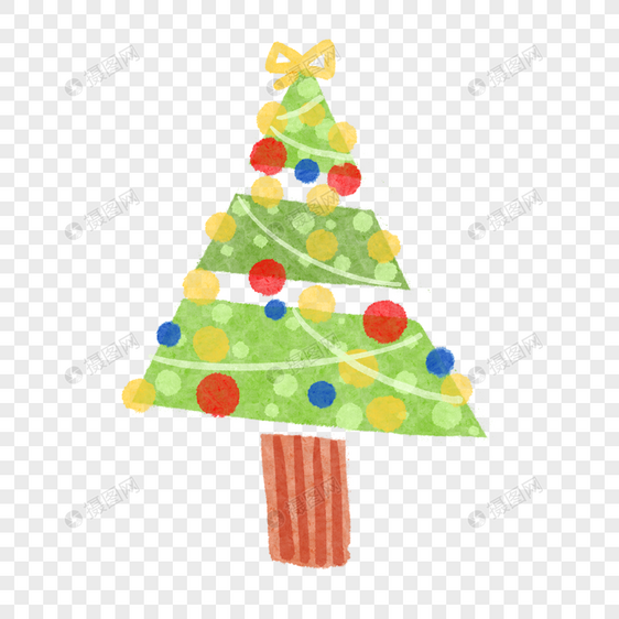 圣诞树晕染水彩风格图片