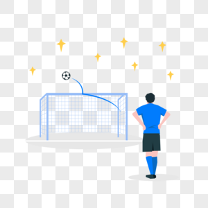 足球运动员射偏运动比赛插画图片