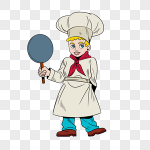 厨师小男孩卡通波普艺术图片