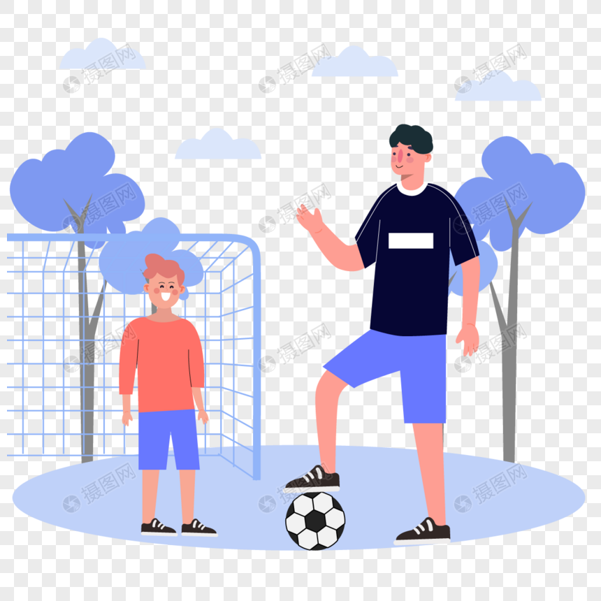 足球体育运动比赛概念插画图片