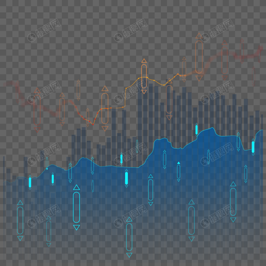 股票市场走势图折线柱状分析图片