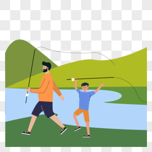 绿色健康运动年轻生活河边钓鱼图片