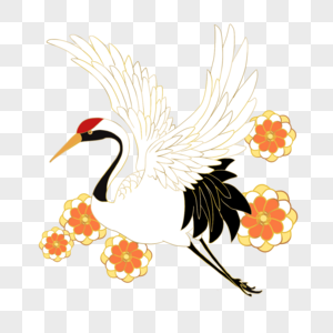 仙鹤传统风格展翅白色图片