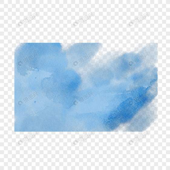 笔刷蓝色水彩云雾图案图片