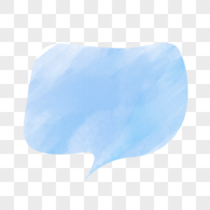 笔刷蓝色水彩聊天气泡图片