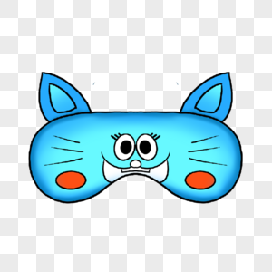 睡眠眼罩可爱蓝色小猫造型图片