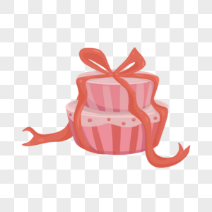 粉色双层礼盒蛋糕图片