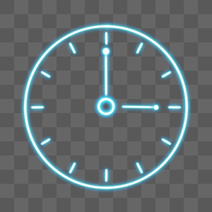 钟表创意简约蓝色线条霓虹光效图片