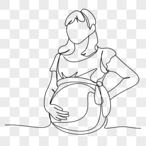 艺术线条画怀孕女人图片