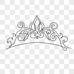 线条勾画公主王冠轮廓图片