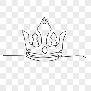 国王王冠线条涂鸦轮廓图片