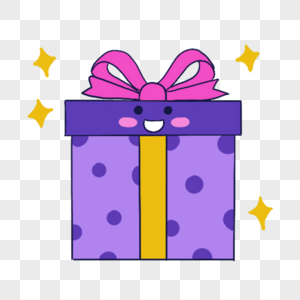 蓝紫色系生日组合粉色蝴蝶结笑脸礼盒图片