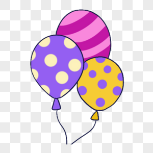 蓝紫色系生日组合斑点花纹气球图片