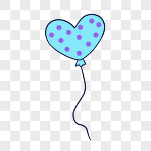 蓝紫色系生日组合斑点爱心形状气球图片