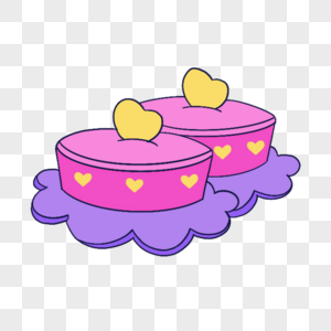 蓝紫色系生日组合爱心盒子蛋糕高清图片