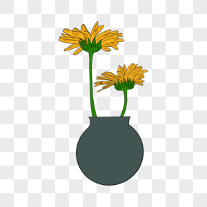 花卉抽象菊花瓶子植物图片