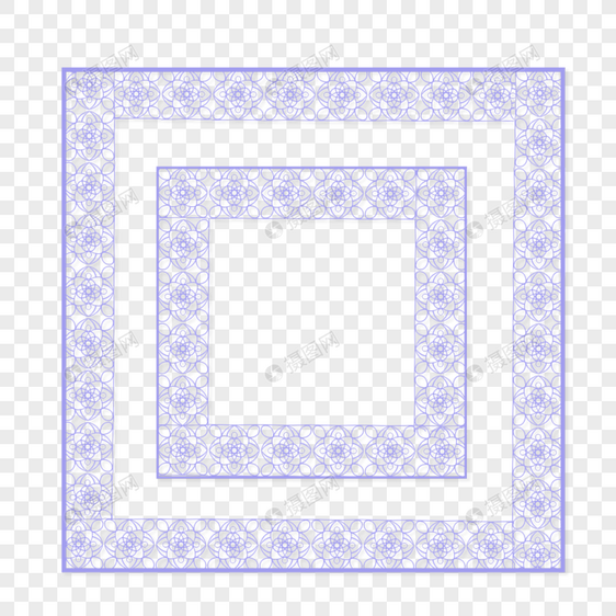 蓝紫色抽象纹理蕾丝边框图片