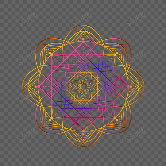 抽象光效曼陀罗神秘图案图片