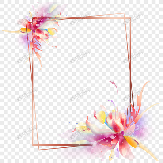 多彩创意花瓣花卉光效抽象边框图片