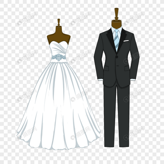 婚礼礼服婚纱西装图片