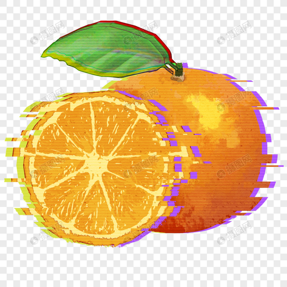 新鲜橙子水果低聚合样式图片