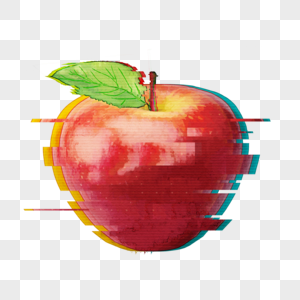 红苹果水果低聚合样式图片