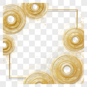 金色抽象圆环立体笔刷创意边框图片