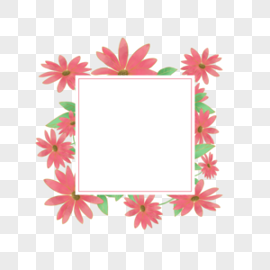 光效金线婚礼花卉方形边框图片