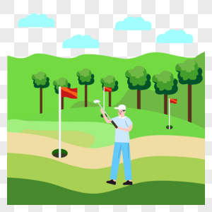 高尔夫球场正在打高尔夫球的男人图片