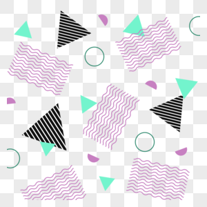 孟菲斯抽象几何线条边框图片