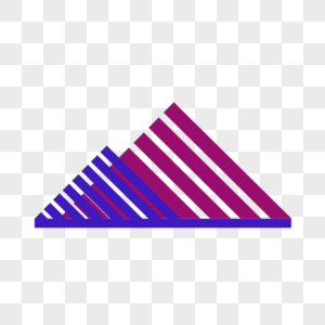 蓝紫色三角简单几何线条图案图片