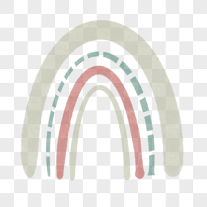 灰色拱形水彩波西米亚风格彩虹图片