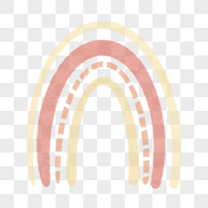 粉色夹心水彩波西米亚风格彩虹图片