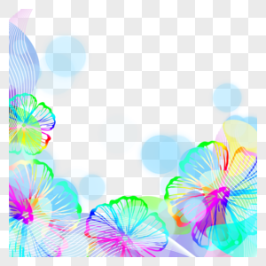 彩色花卉抽象创意边框图片