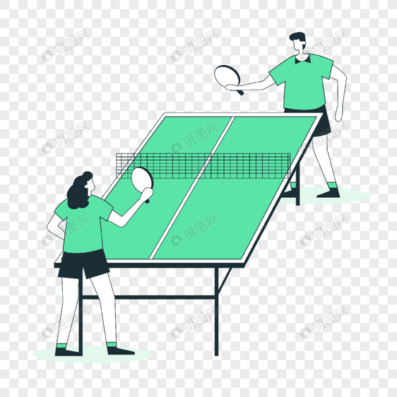 乒乓球运动插画乒乓球比赛运动员图片