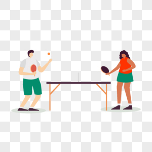 乒乓球运动插画人们打乒乓球比赛图片