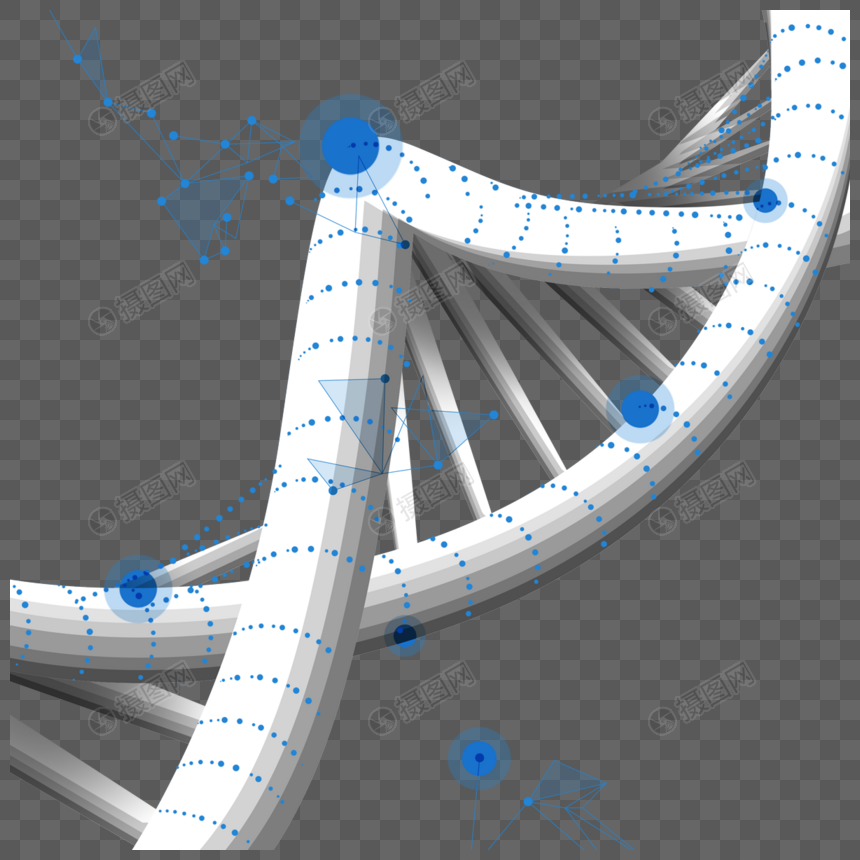 蓝白线条光效抽象dna图片