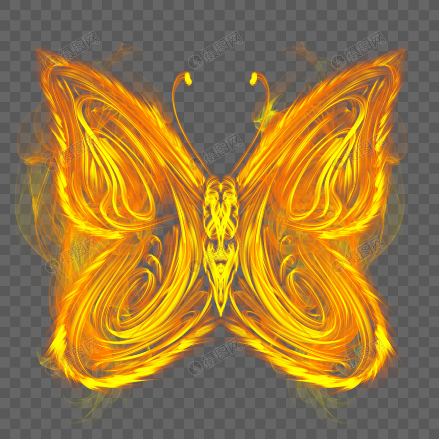 燃烧光效火焰蝴蝶图片
