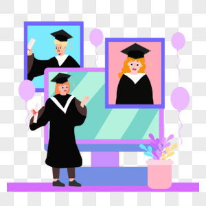 显示屏里的同学在线证书毕业图片
