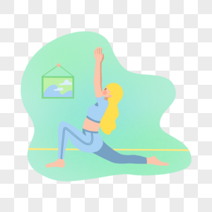 单腿前屈瑜伽体式动作高清图片