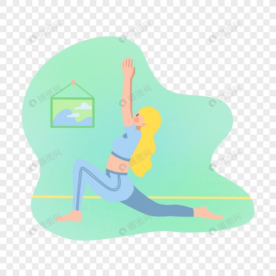 单腿前屈瑜伽体式动作图片