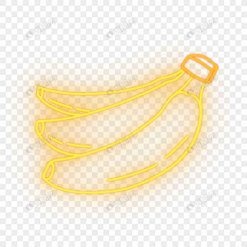 霓虹光效美食黄色美味香蕉图片