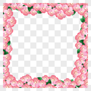 粉色水彩桃花花卉边框创意图片
