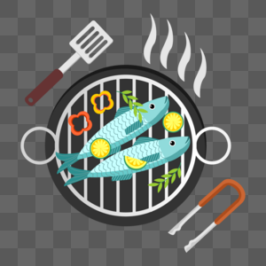 扁平风格沙丁鱼罐头烤沙丁鱼图片