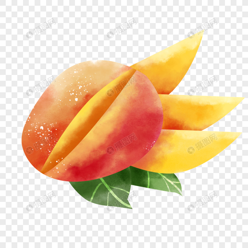 水彩芒果美味的热带食物图片
