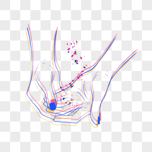 光效线条渐变故障极简艺术手势动作图片
